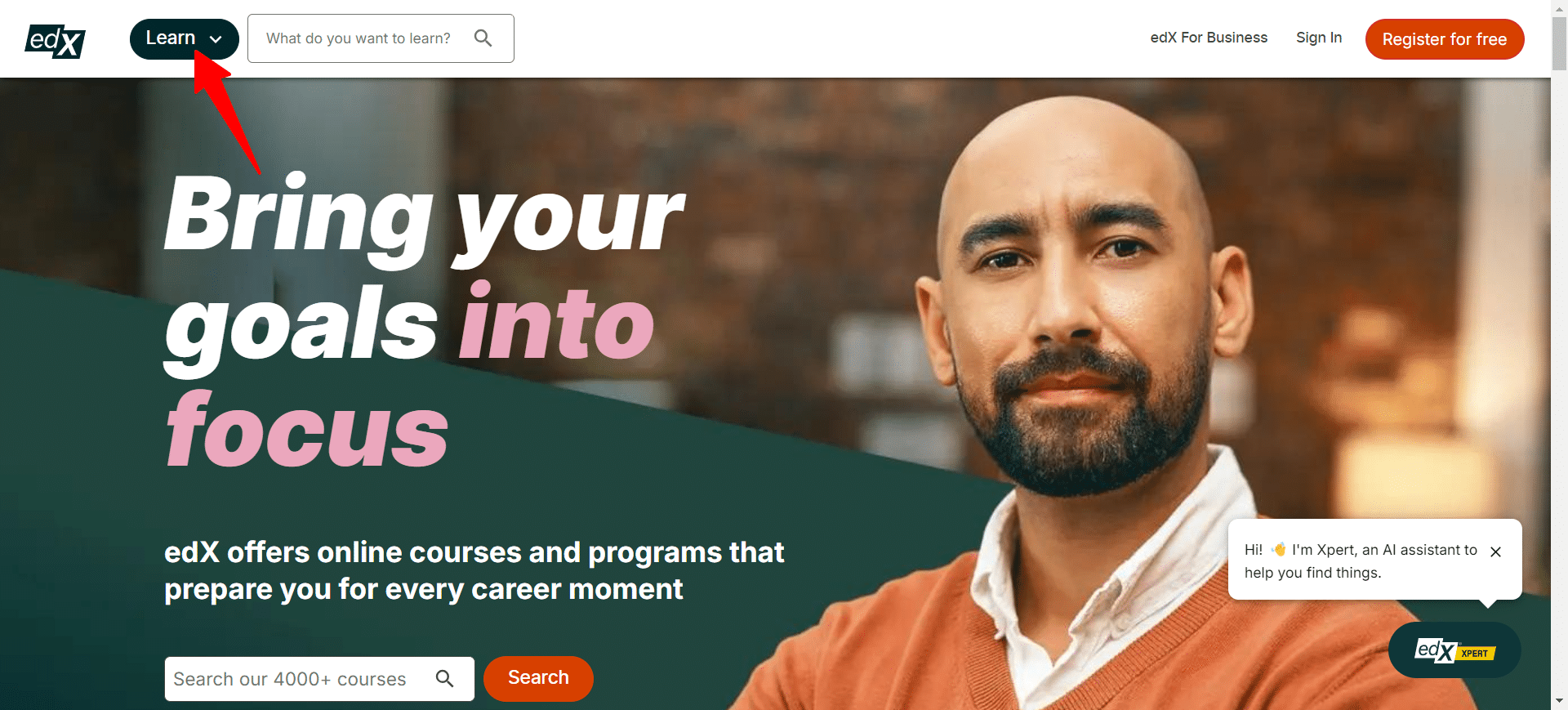 edX official home page